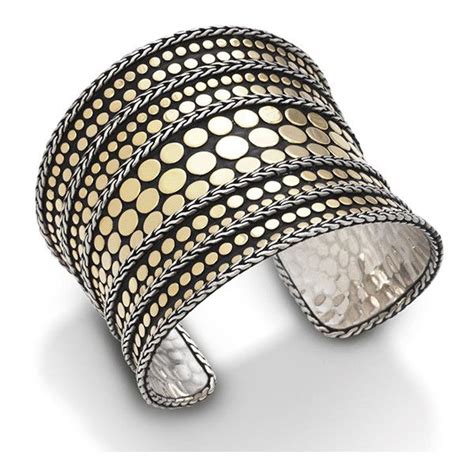 John Hardy Dot Gold And Silver Contour Cuff Bracelet Fashion Bracelets Jewelry Yellow Gold