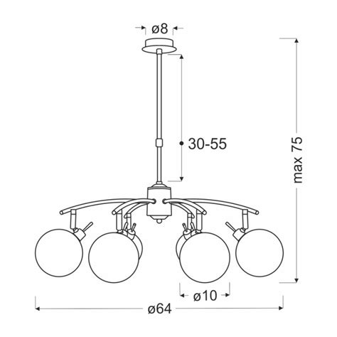 Lentini lampa wisząca patynowy 6x40W G9 klosz bursztynowy patynowy