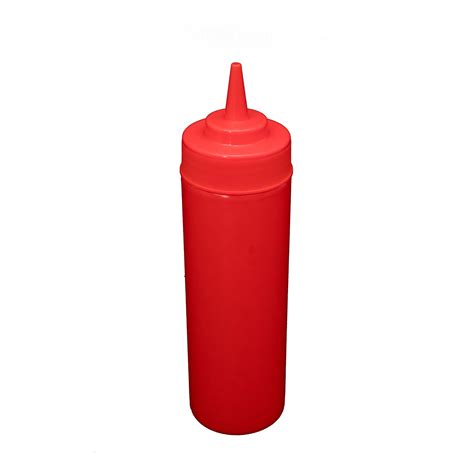 Cac China Sqbt W 12r Red Wide Mouth Squeeze Bottle 12 Oz 6 Pcs