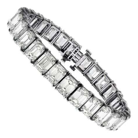 Gia Certified Carat Emerald Cut Diamond Tennis Bracelet At