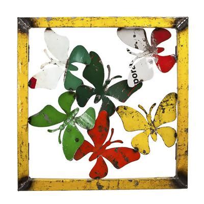 Metal Sculpture Wall Art Butterfly Framed