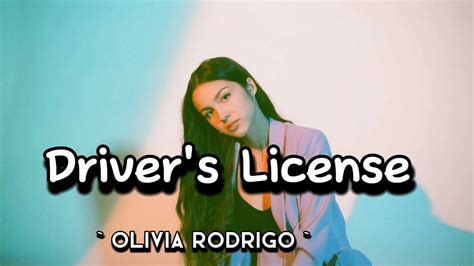 Drivers Licence Olivia Rodrigo English Lyrics Videos Youtube