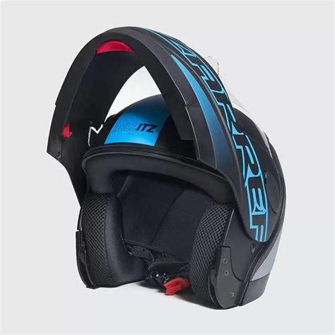 Capacete Taurus Zarref New Neon Preto Azul Fosco Articulado