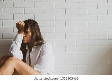 Sad Depressed Caucasian Lady Semi Nude Stock Photo Shutterstock