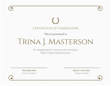 Classic Gold Training Certificate Templates By Canva