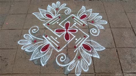 Aani Madham Special Simple Kaavi Kolam 4X4 Dots Daily Kolam Easy