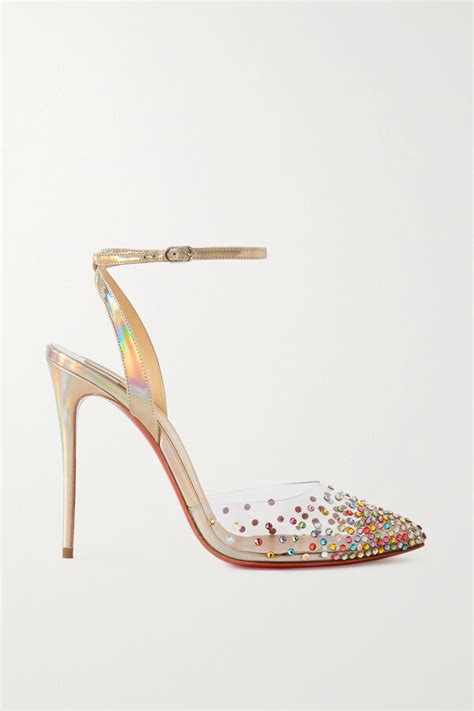 Christian Louboutin Spikaqueen Crystal Embellished Pvc And