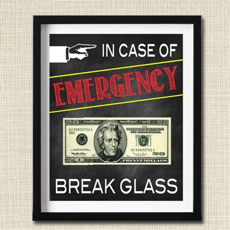 In Case Of Emergency Break Glass Printable Gag T Funny Etsy