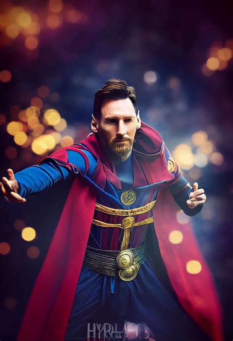 Lionel Messi As Marvels Doctor Strange Flying Full Midjourney