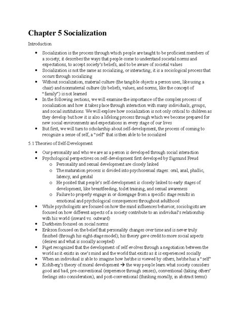 Soc 100 Ch 5 Socialization Chapter 5 Socialization Introduction