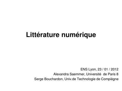 PPT Littérature numérique PowerPoint Presentation free download ID