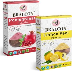 Bralcon Organic Pomegranate Peel Powder Lemon Peel Powder Combo G