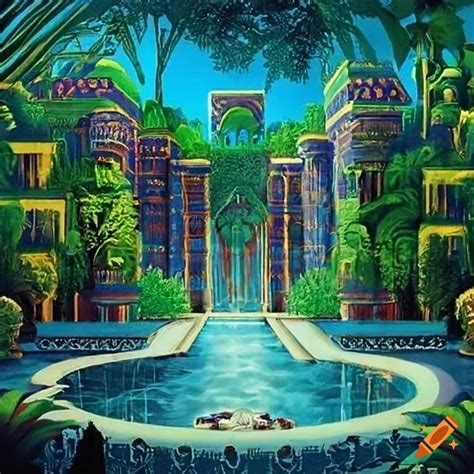 The Hanging Gardens Of Babylon Misty Bloom Lighting Effect Ancient