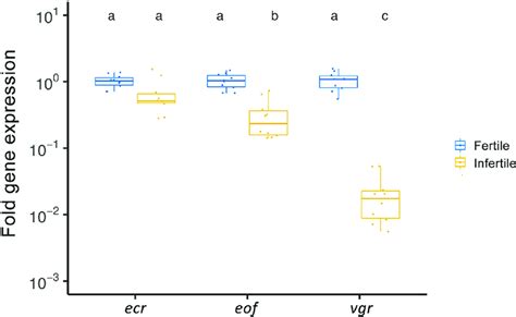 Boxplots Of Relative Expression Of Reproduction Related Genes Ecdysone