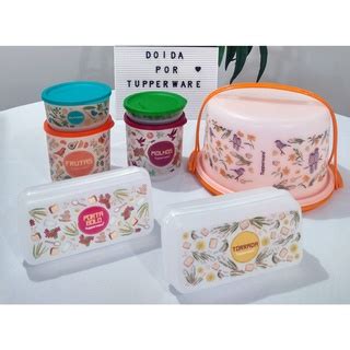 Linha Floral Caixa Mantimentos Tupperware Shopee Brasil