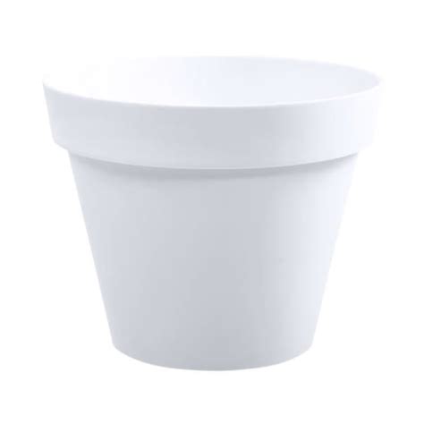 Eda Pot De Fleur Rond Toscane ø 30 X H 26 Cm 10 L Blanc Gamm vert