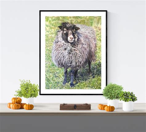 Sheep Art Sheep Art Print Sheep Wall Art Farmhouse Art - Etsy