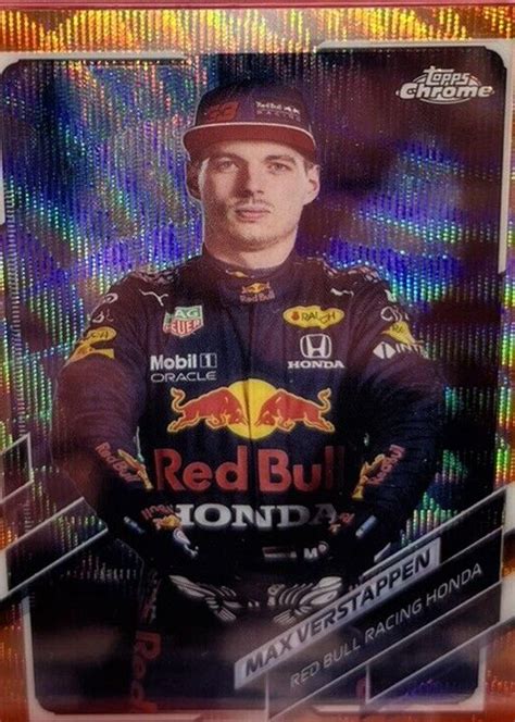 Max Verstappen 2021 Topps Chrome Formula 1 3 Orange Wave Refractor 25