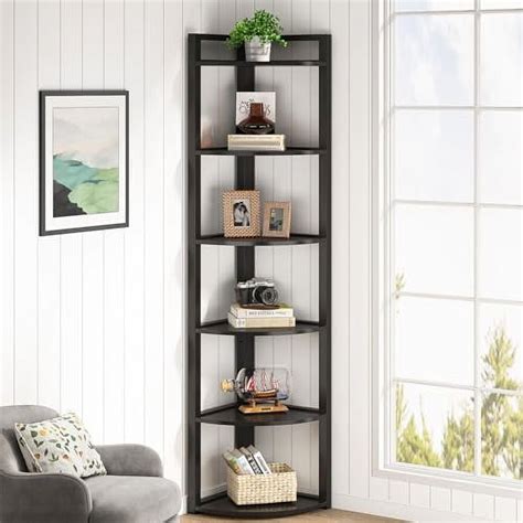 Hbboomlife Tier Corner Inch Tall Corner Bookshelf Small Bookcase