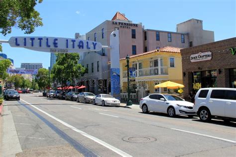 Main Street Leading Visitors Into And Out Of Little Italy San Diego