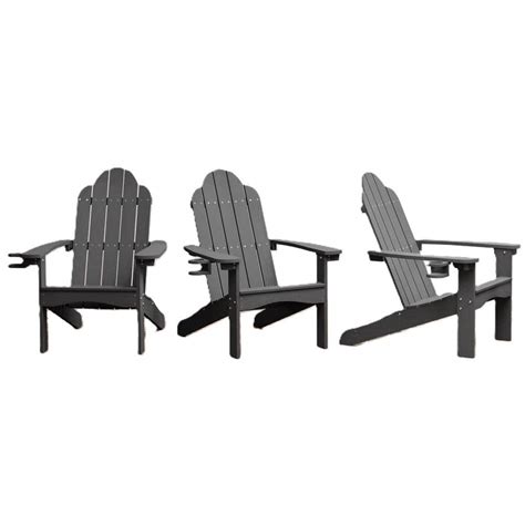 Lue Bona Grant Curveback Dark Gray Recycled Hdps Plastic Outdoor Patio