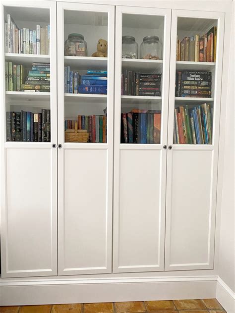 Awesome Diy Ikea Billy Bookcase Hack Built In With Oxberg Glass Doors In 8 Steps Lehman Lane