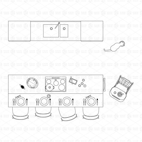 Cad And Vector Home Interior Furniture Top View Toffu Co