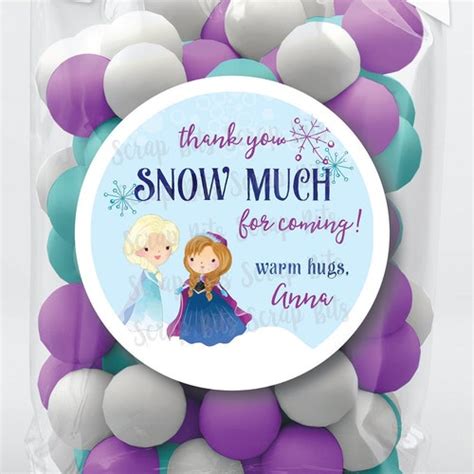 Thank You SNOW Much Stickers Frozen Party Stickers Frozen - Etsy