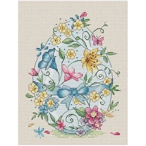 Kit De Fleurs De Pâques Motifs D œufs Comptés 14ct Points De Croix