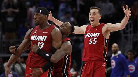 Watch Heat C Bam Adebayo Sinks Game Winning Three At The Buzzer To Down Pistons Bvm Sports