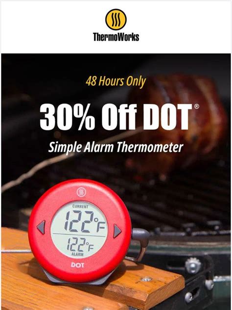 Thermoworks Take 30 Off Dot Simple Alarm Thermometer Milled