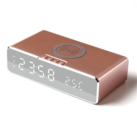 LED Smart Alarm Clock Bedside Clock Wireless Charging Fast Charging ...