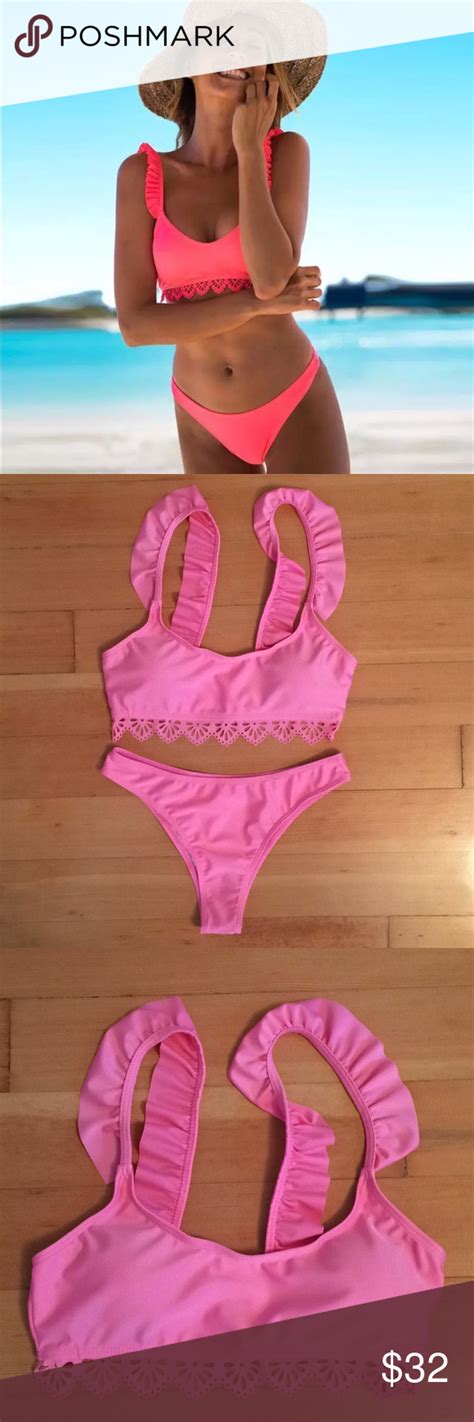 👙bubble Gum Pink Frill Bikini Swimsuit👙nwot Frill Bikini Bikini