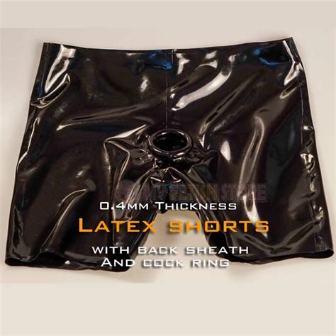 DM509 Top Quality Latex Rubber Shorts With Cock Ring And Sheath Fetish