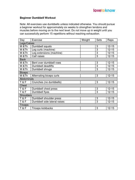 269 Dumbbell Printable PDF | PDF | Musculoskeletal System | Limbs (Anatomy)
