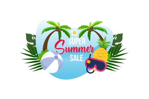 Super Summer Sale Logo Banner Vector Graphic By Deemka Studio