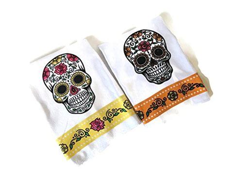 Sugar Skulls Day Of The Dead Día De Muertos Kitchen Towel