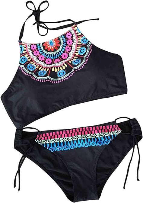 Amazon Cupshe Fashion Women S Printing Halter Bikini Set Beach