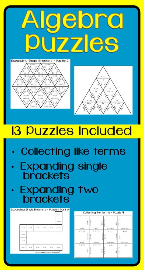 Expanding Brackets And Collecting Like Terms Algebra Puzzles