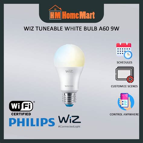 WiZ E27 LED Smart Lighting Tunable White Bulb (9W 2700-6500K) (1 Year Warranty)