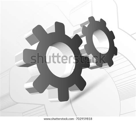 Gear Drawing Vector Illustration On Light Stock Vector (Royalty Free ...