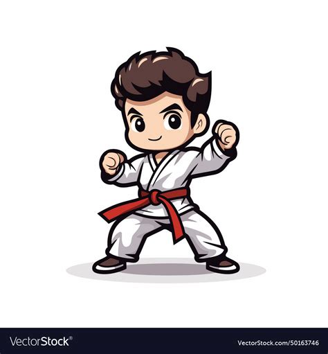 Taekwondo - cute cartoon character Royalty Free Vector Image