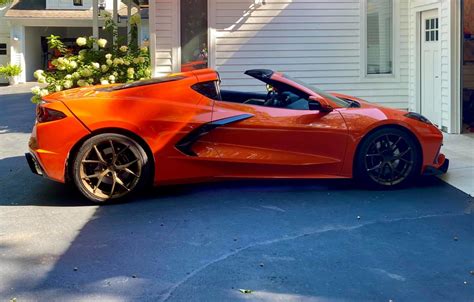 Chevrolet Corvette C8 Stingray Orange With Bronze Mrr Fs06 Wheel Front