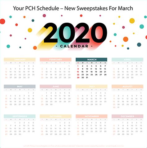 YOUR PCH SCHEDULE – NEW SWEEPSTAKES TO ENTER FOR MARCH - PCH Blog