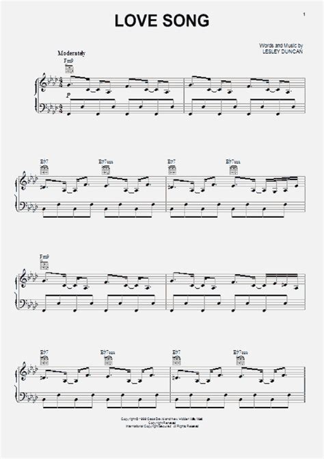 Love Song Piano Sheet Music Onlinepianist