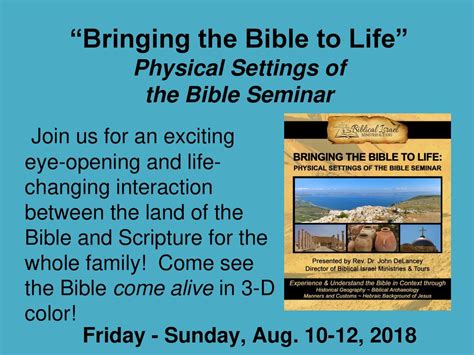 Bringing The Bible To Life” Seminar Ppt Download