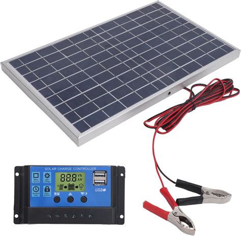 Kit De Panel Solar 10W 12V 30A Policristalino IP65 A Prueba De Agua