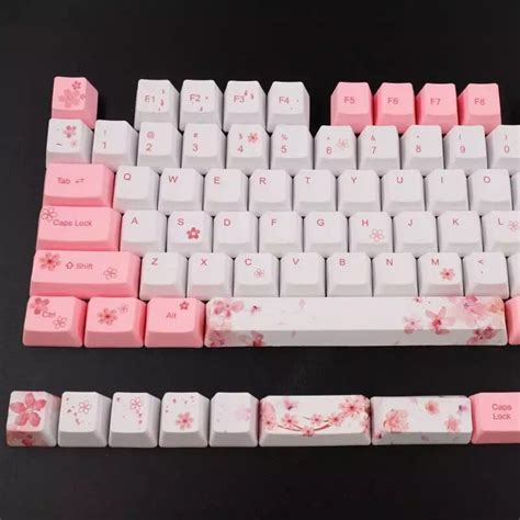 Pink Cherry Blossom Keycap Set Cherry Mx Keycaps Keycaps For Etsy