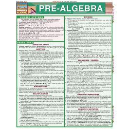 Pre Algebra Quick Study Chart