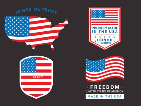 Amazing American Flag Set Vector Vector Art At Vecteezy